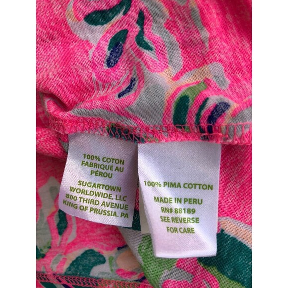 Lilly Pulitzer Monterey Tank Top Toucan Parrot Bird Pink Small Racerback - Picture 11 of 12